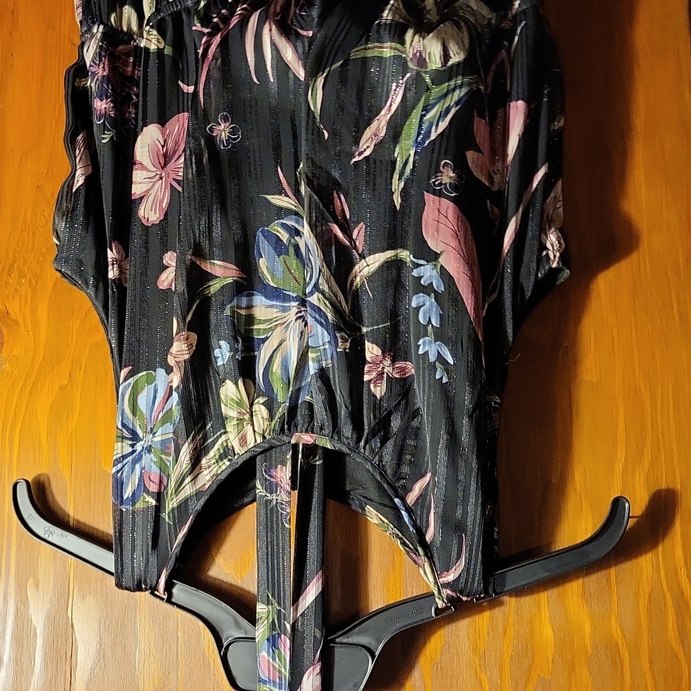 Black floral tank style dress